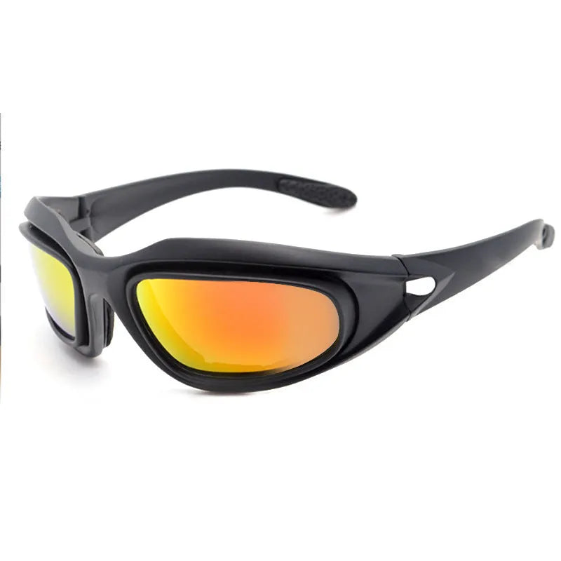 Polarized tactical sunglasses with full rim PC frame for outdoor cycling and sports