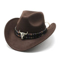 Western cowboy hat with bell crown in multiple colour options on a neutral background.
