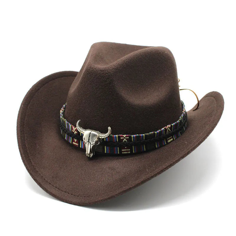 Western cowboy hat with bell crown in multiple colour options on a neutral background.