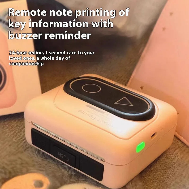 Compact Avocado Green mini Bluetooth thermal printer for mobile phone text printing.