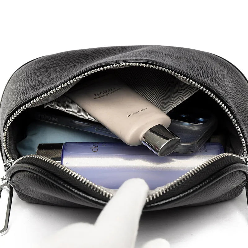 Women's soft PU leather messenger bag in saddle shape with crossbody strap