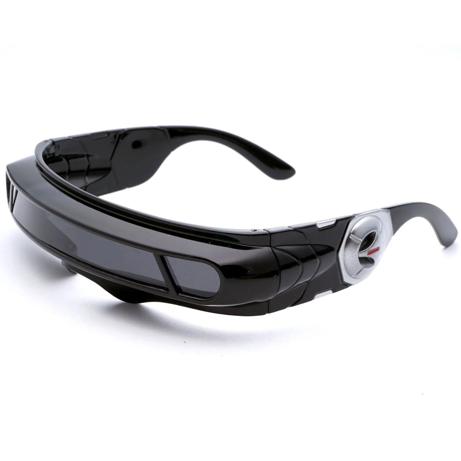 Black full rim sports sunglasses with polarised colour film lenses in grey, red mercury, or blue mercury options.