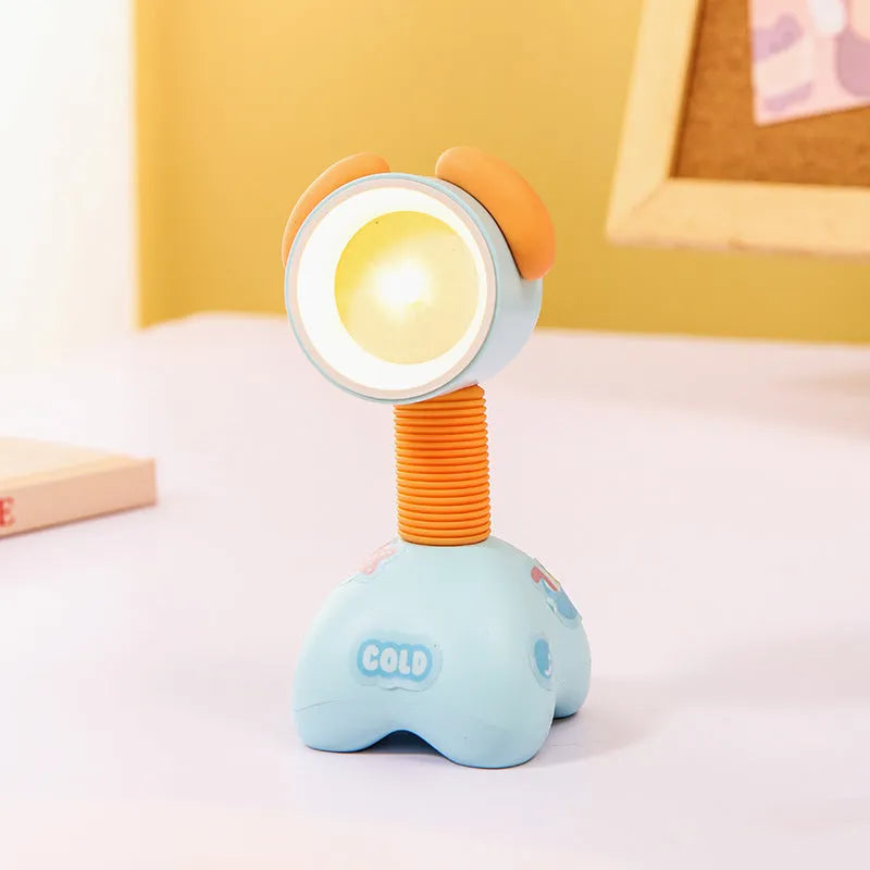 DIY cartoon magnetic small night lamp showing adjustable lighting angle and bear design