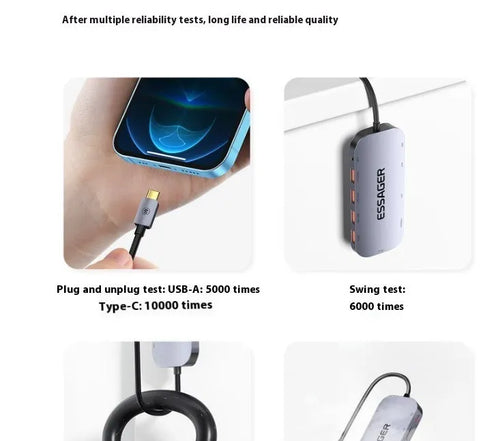 11-in-1 USB-C expansion hub with Gigabit Ethernet port and a 20cm cable