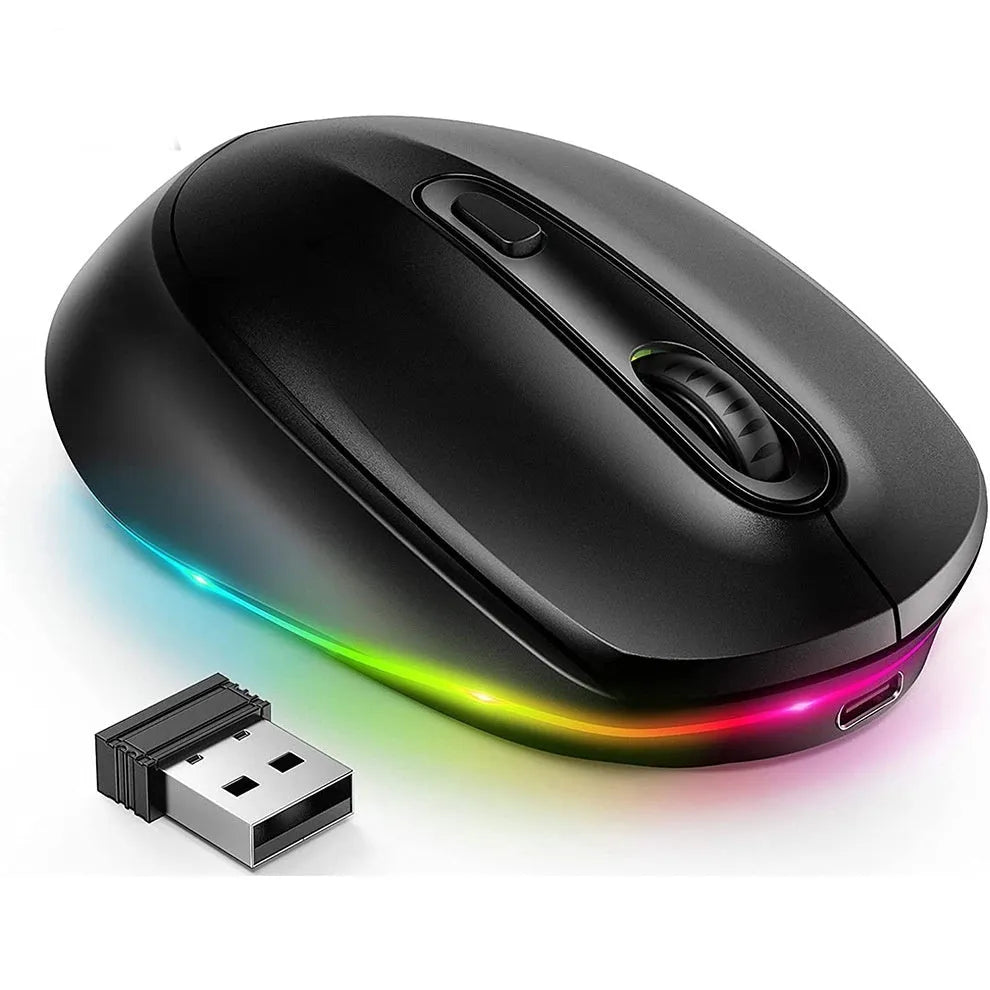 24g wireless rechargeable mouse for laptops with USB receiver in multiple colour options