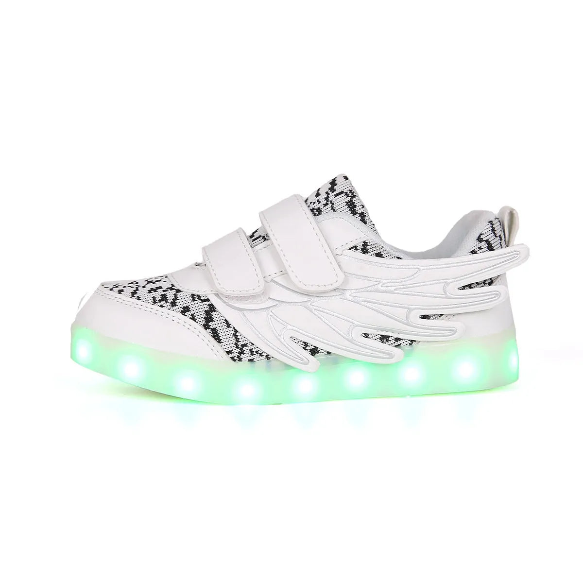 Plum red children's LED light-up sneakers with colourful flashing soles on a white background.