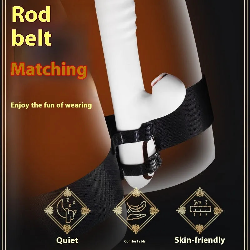 Black knitted belt strap for adult toy tools with included appliance strap accessory