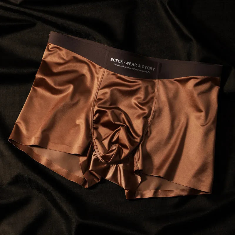 Men's colourblock ice silk seamless underwear in multiple colour options showing quick-drying breathable design