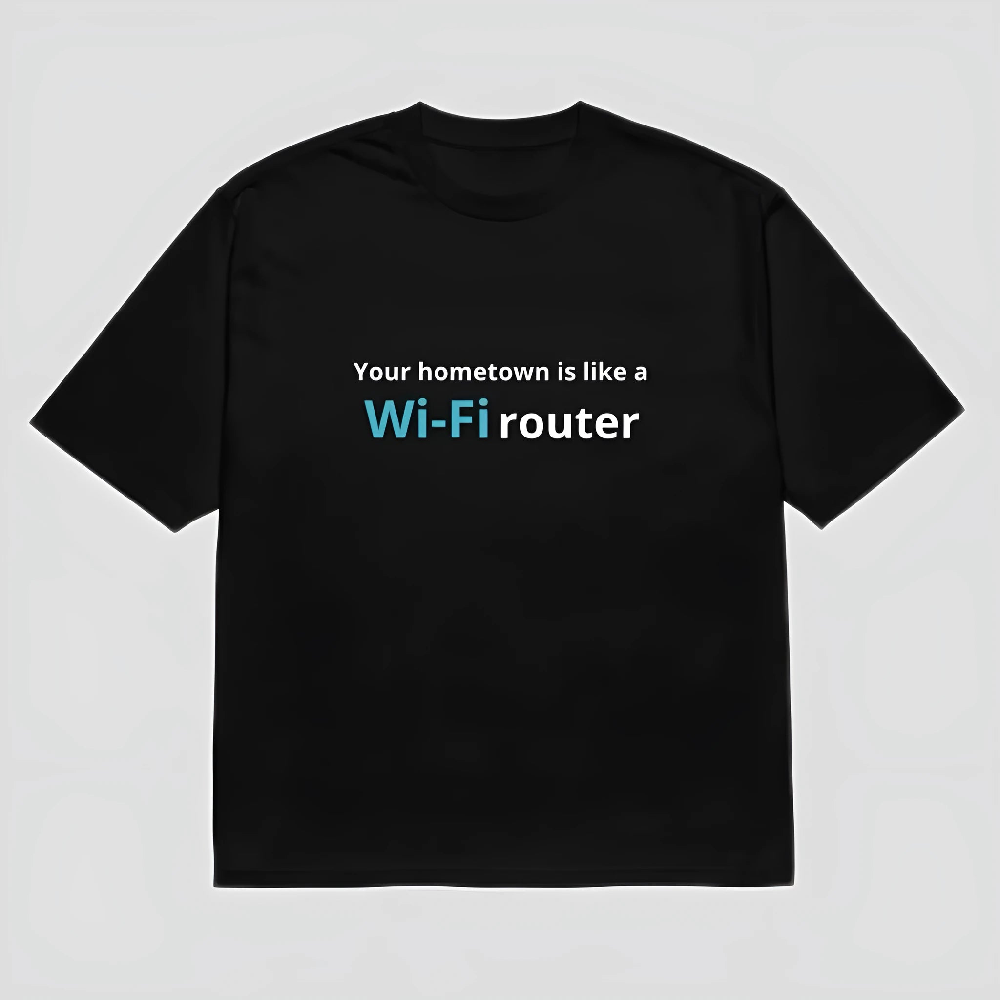 Men's black T-shirt with 3D printed cartoon design, round neck, short sleeves, loose fit