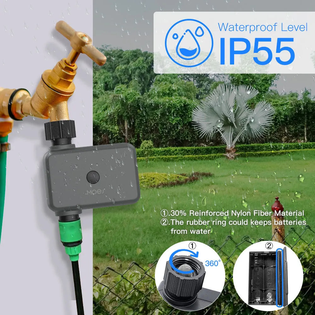 Bluetooth smart garden sprinkler timer with app control and reinforced nylon connectors
