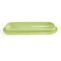 Green leakproof pet bowl with stainless steel insert and silicone base for dogs and cats.