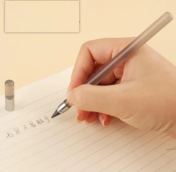 Transparent acrylic pencil with alloy tip and HB refill in multiple colours
