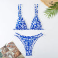Women's halter polyester fibre briefs set for swimming in multiple colours