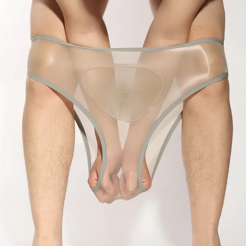 Men's ultra-thin nylon briefs with bullet separation in multiple solid colours