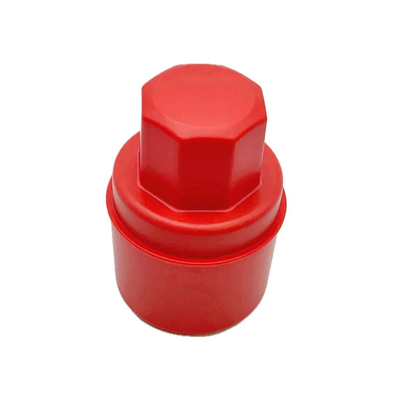 Black and red tyre polishing sponge brushes with lids on a surface, showing hand-held design and sponge options.