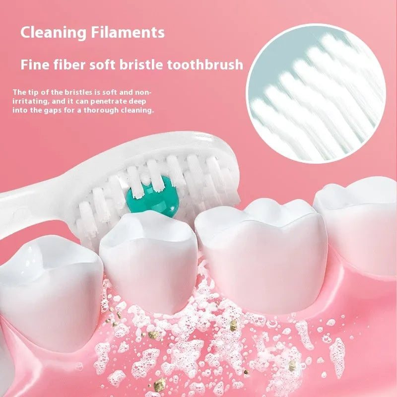 Box of 20 disposable bead travel toothbrushes in mint, peach, plum green tea and mixed flavours.