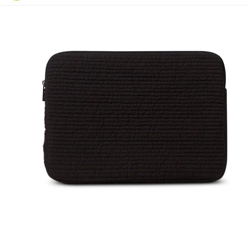 Black and white cotton cloth laptop bag for tablets with anti-seismic design and coin pocket