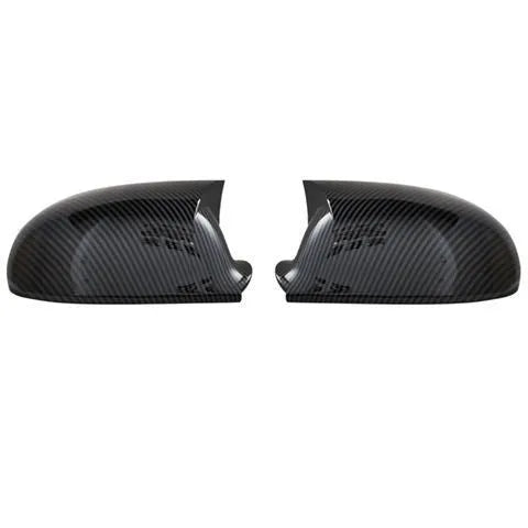 Pair of Horn Bright Black Volkswagen Sagitar exterior mirror housings for 2006-2011 models.
