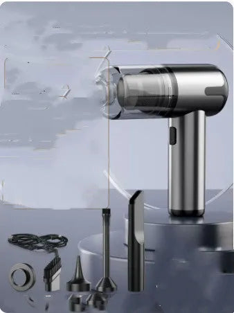 Handheld cordless car vacuum cleaner with wireless charging dock and cleaning attachments