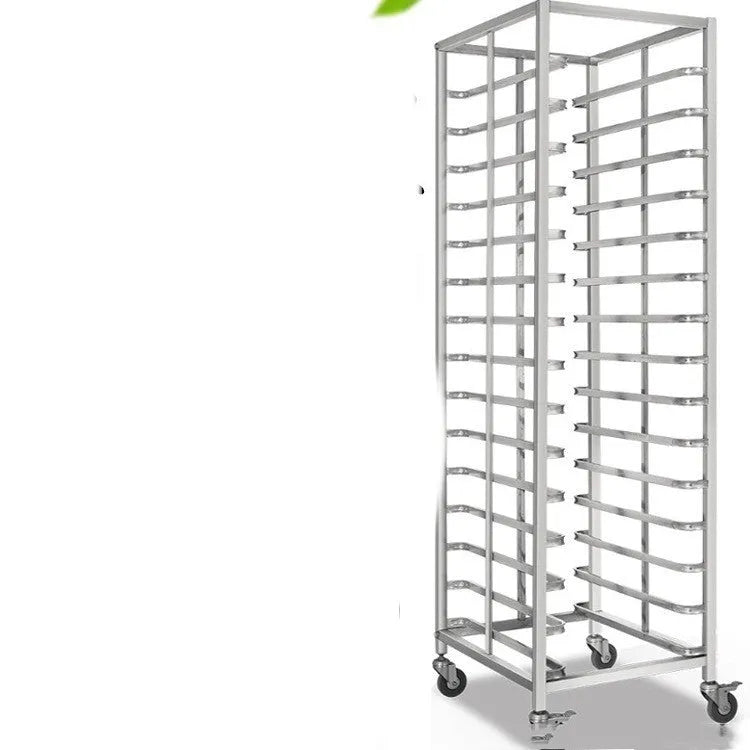 Six-layer stainless steel baking cooling rack with lock system, showing 40x60cm trays