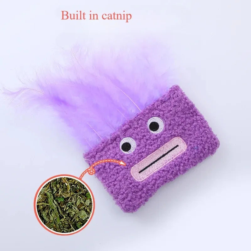 Large explosion head shaped catnip plush toy in multiple colour options for cats