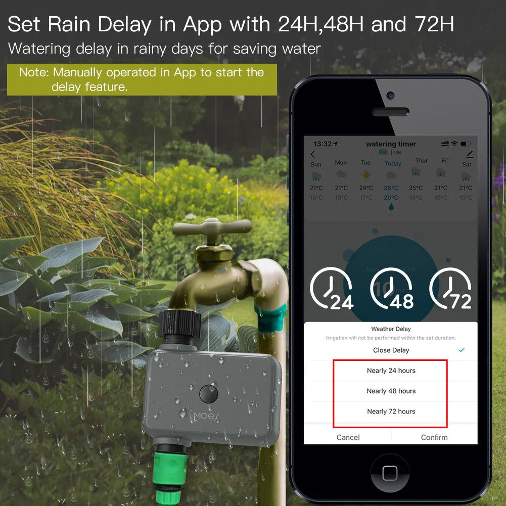 Bluetooth smart garden sprinkler timer with app control and reinforced nylon connectors