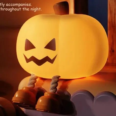 Halloween pumpkin lamp with horror night light effect and geometric 3D design