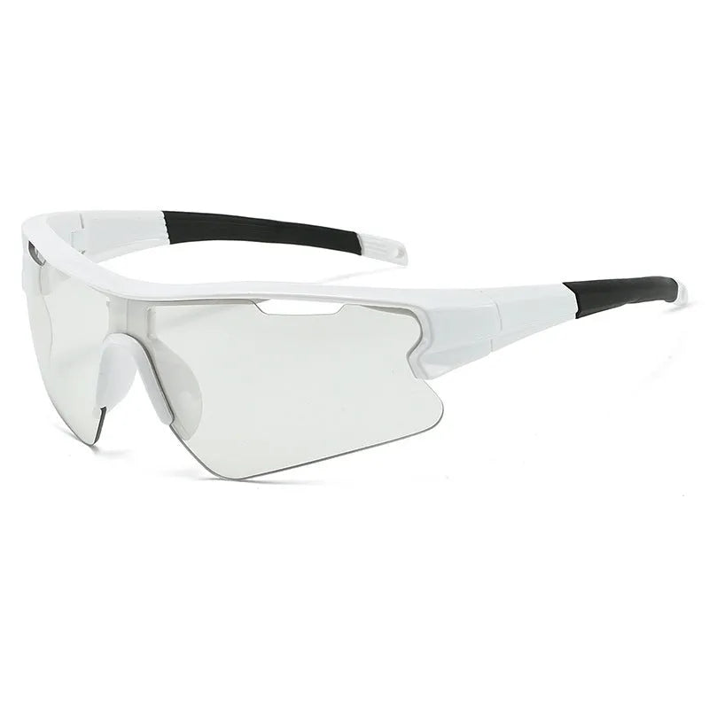 Windproof outdoor cycling sunglasses shown in black frame with grey lens option.