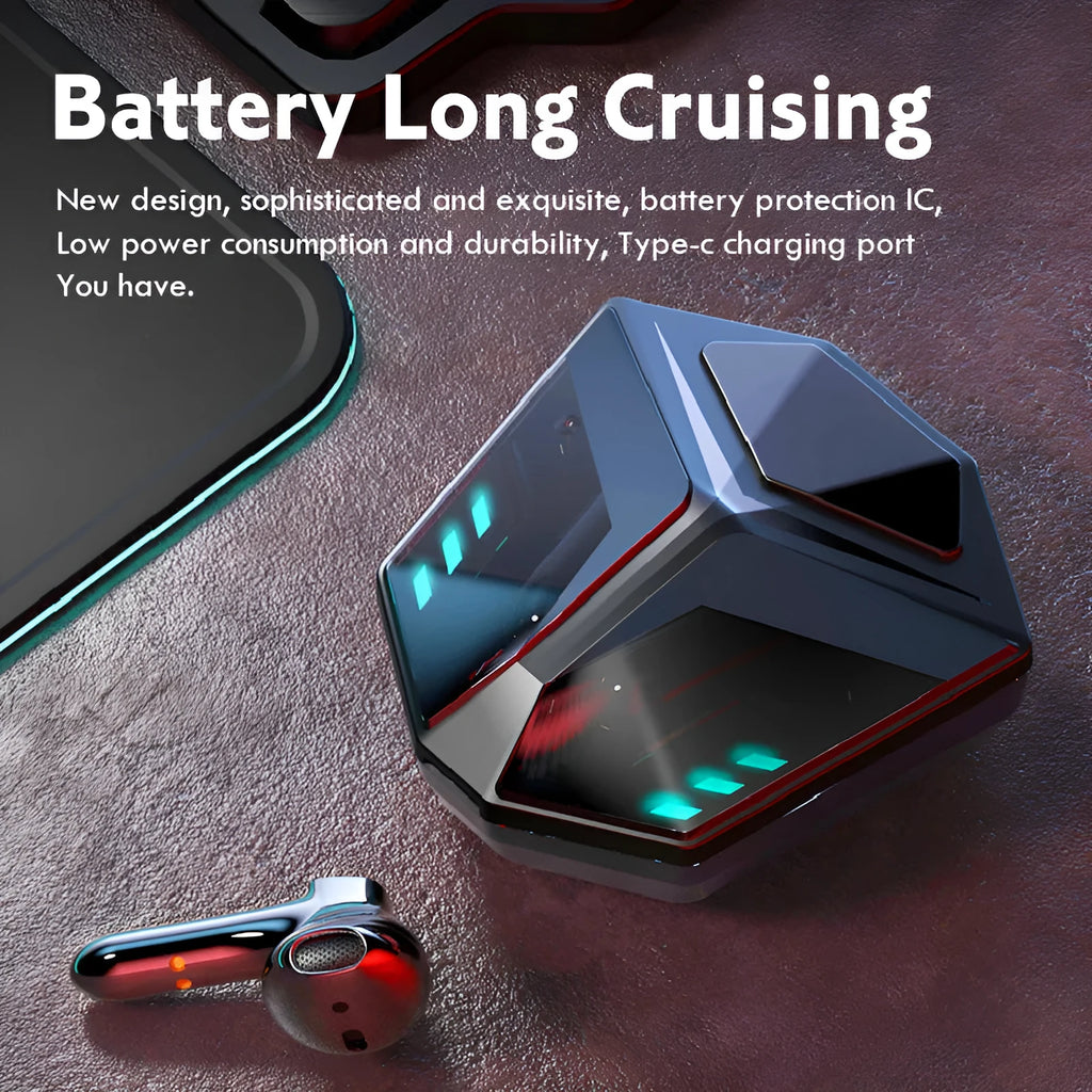 Wireless Bluetooth gaming headset earbuds with low latency and motion detection technology