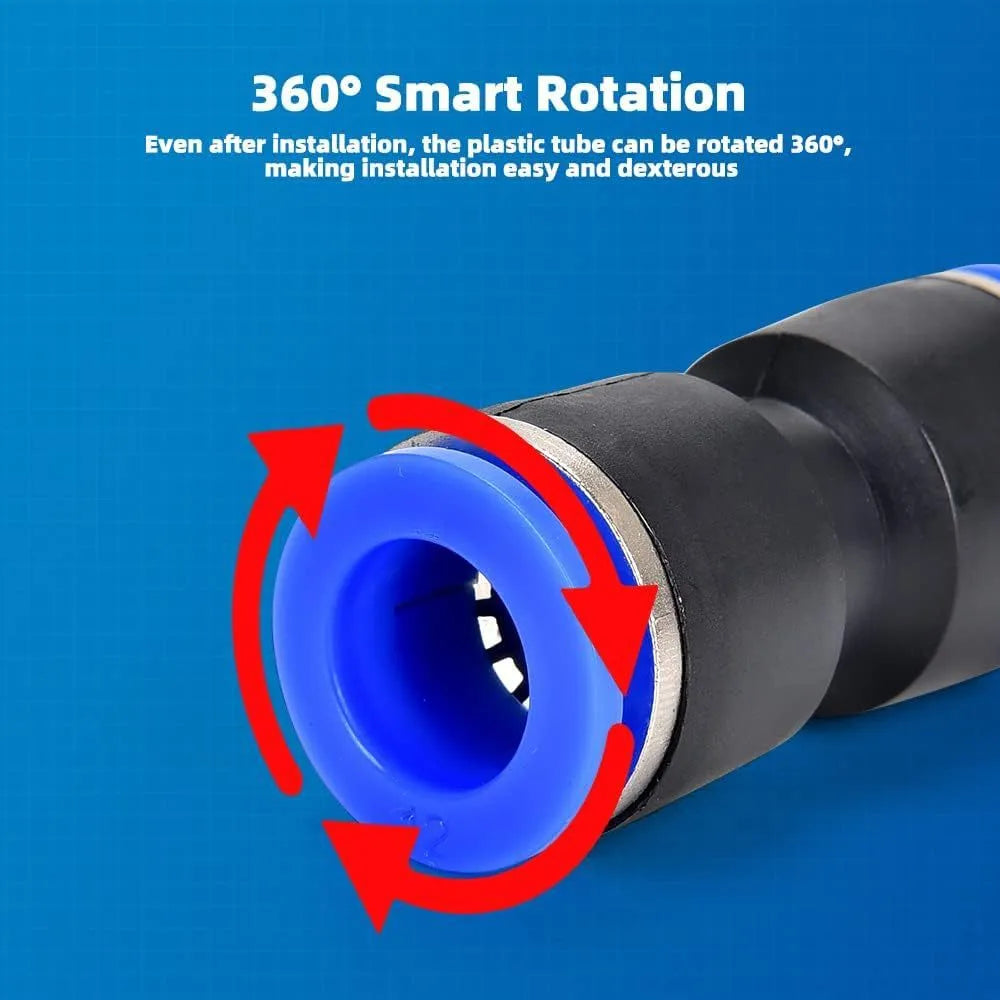 60-piece pneumatic push-in connector set showing R1/4 and R1/2 fittings in alloy plastic