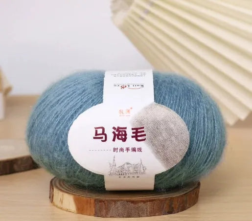 Mohair wool ball for DIY scarf knitting and crochet in Inverness thread style with multiple colour options