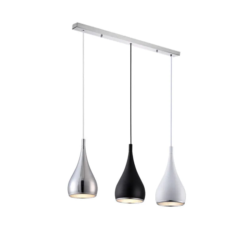 Minimalist iron chandelier with adjustable heads in black finish for bedroom or living room lighting