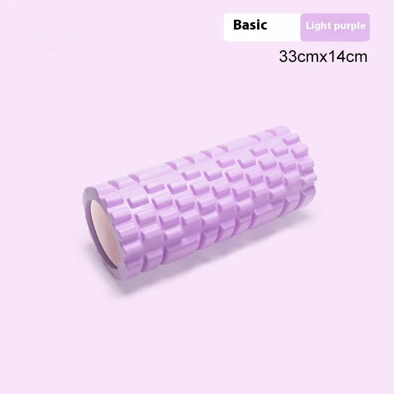 EVA foam roller for fitness in multiple colours and sizes including black, grey, pink, and blue