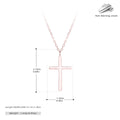 S925 sterling silver necklace showing simple glossy cross pendant on O-shaped chain in gold plating