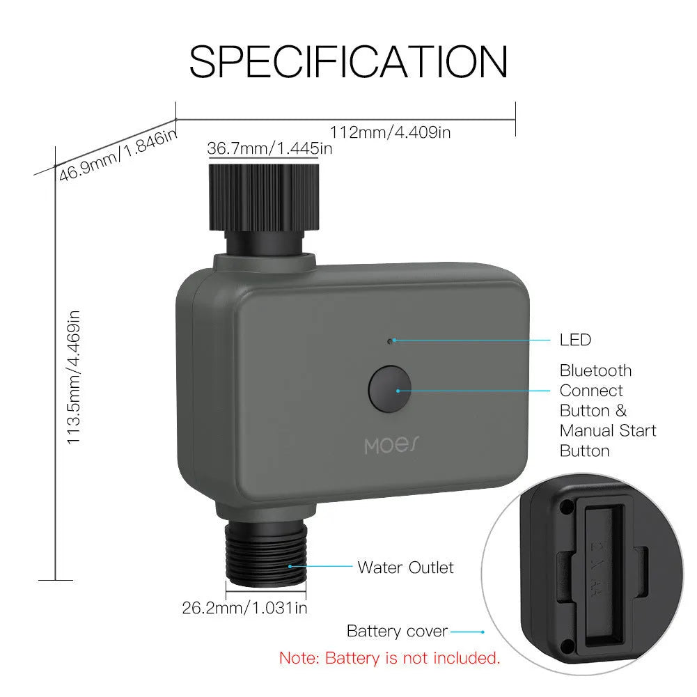 Bluetooth smart garden sprinkler timer with app control and reinforced nylon connectors