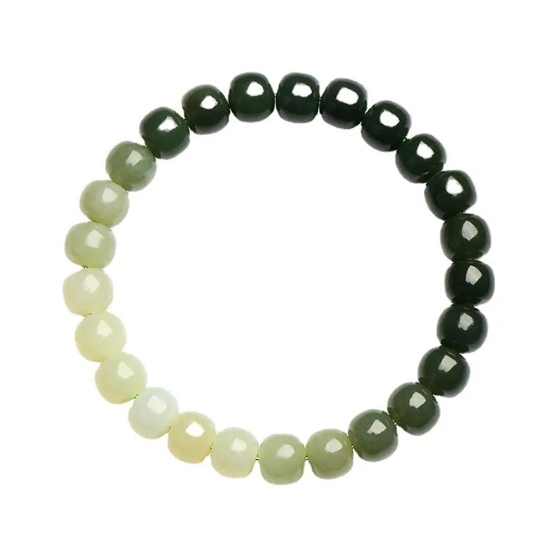 Natural Hetian jade bracelet with water gradient colour in polished finish