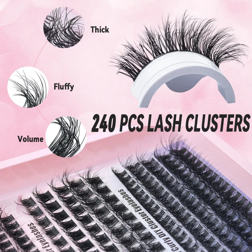 Creative large capacity messy eyelash mixed set in storage box showing five different style specifications