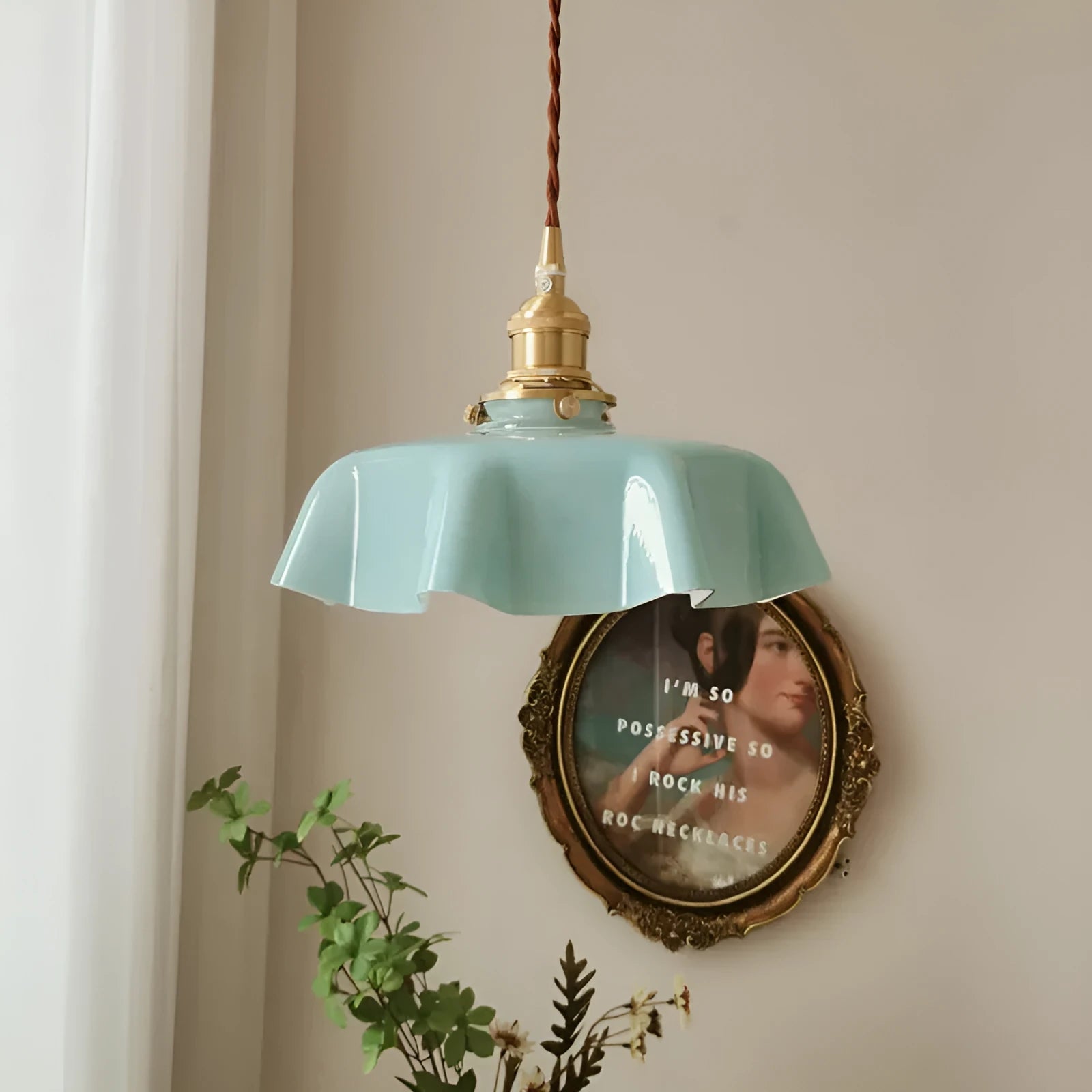 Medieval brass flower bud chandelier with adjustable height and five light colour options