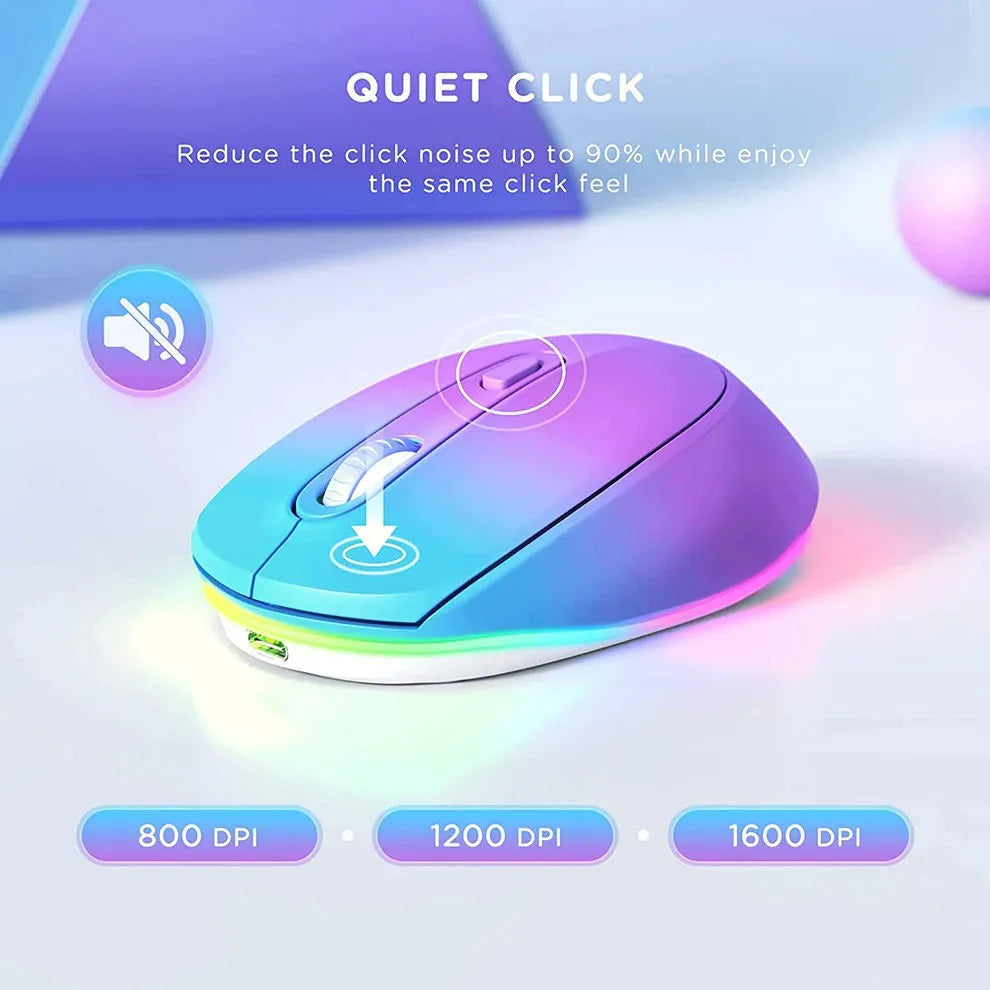 24g wireless rechargeable mouse for laptops with USB receiver in multiple colour options