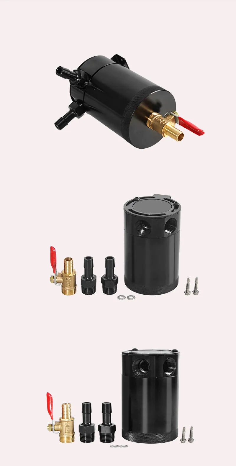 Aluminium automotive oil pot in black or silver with two-hole breathable design