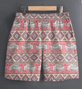 Men's casual polyester shorts in various patterns with Asian sizing from S to 5XL