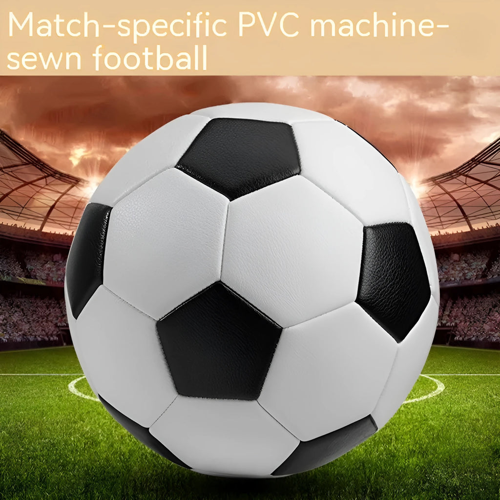 PVC football with machine-seam construction in No. 3 No. 4 No. 5 sizes for training and competition