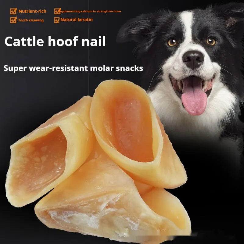 Natural cowhide hoof shell dog chew toy for small and large breeds