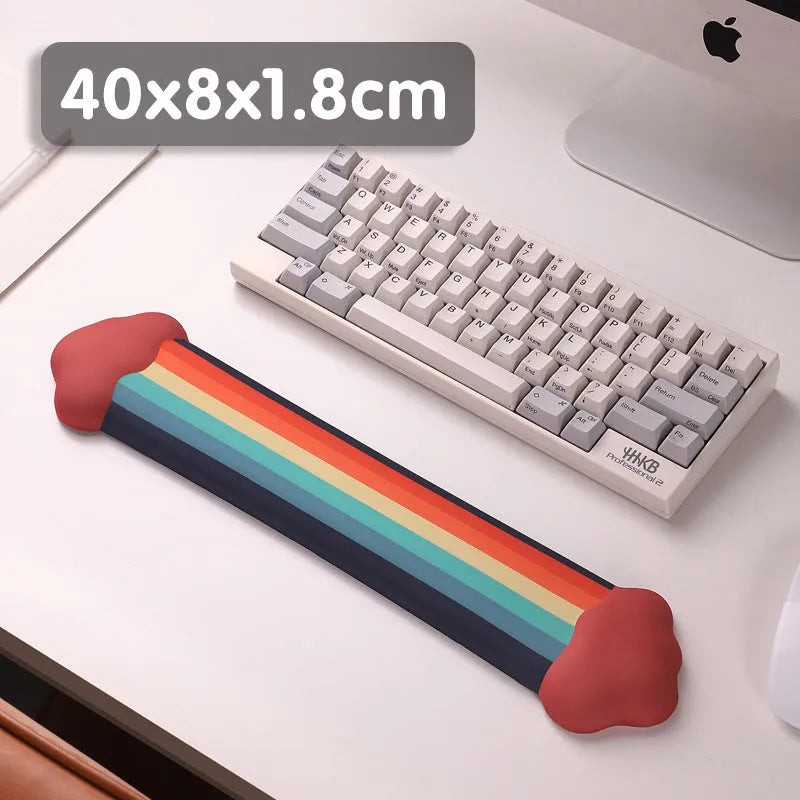 Silica gel wrister mouse pad with matching keyboard support featuring cloud pattern designs