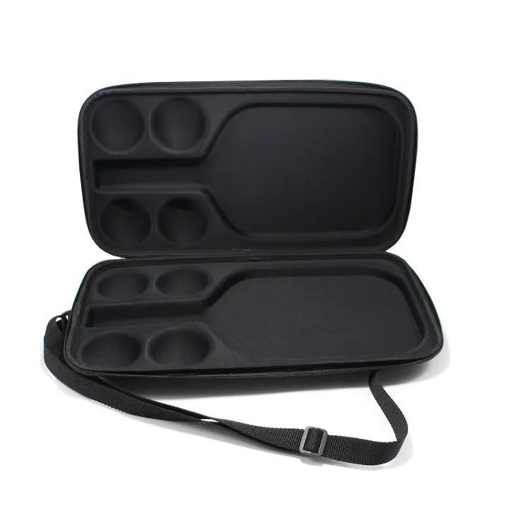 Black EVA pickleball racket storage bag with dual shoulder straps