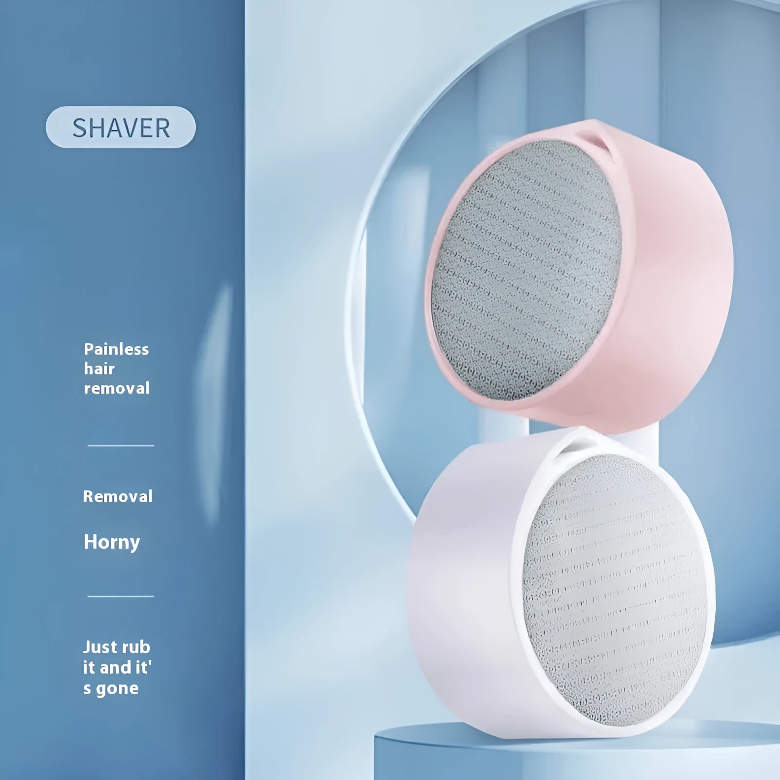 Nano glass epilator and foot grinder device with 2-in-1 design in plastic housing