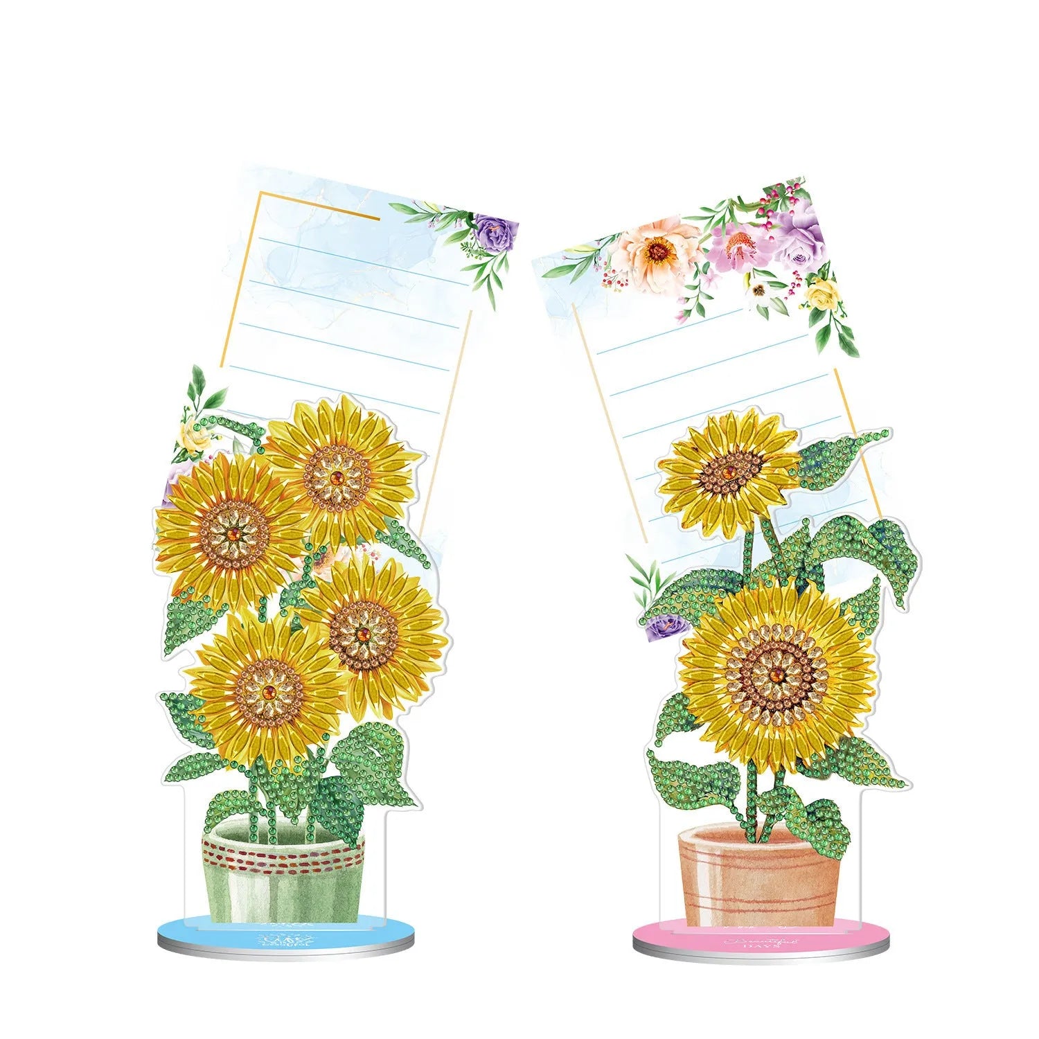 Handmade frameless diamond painting note clip decoration in American style, shown with colourful artwork.