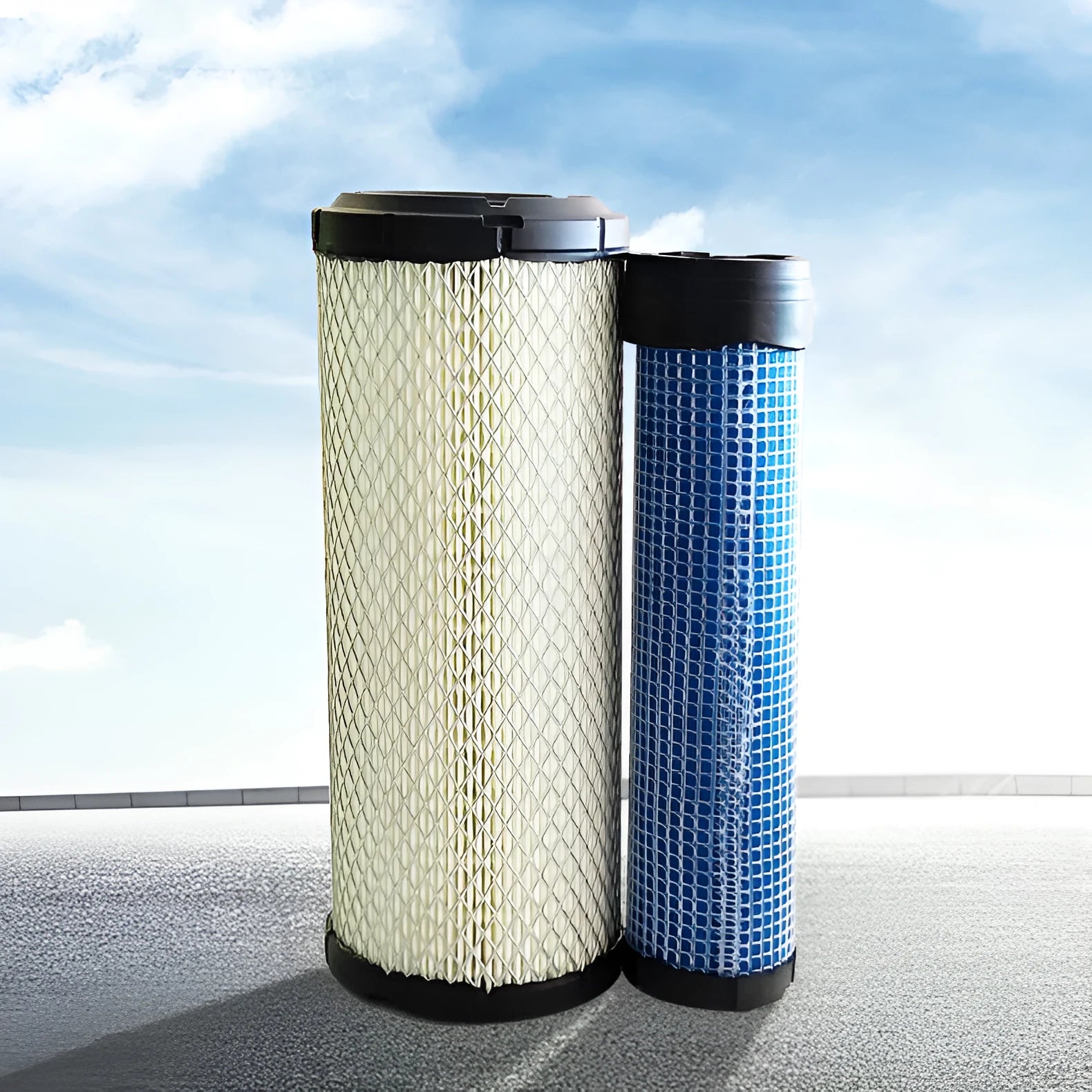 Donaldson 1027 air filter with wood pulp filter paper showing 106cm diameter dimensions