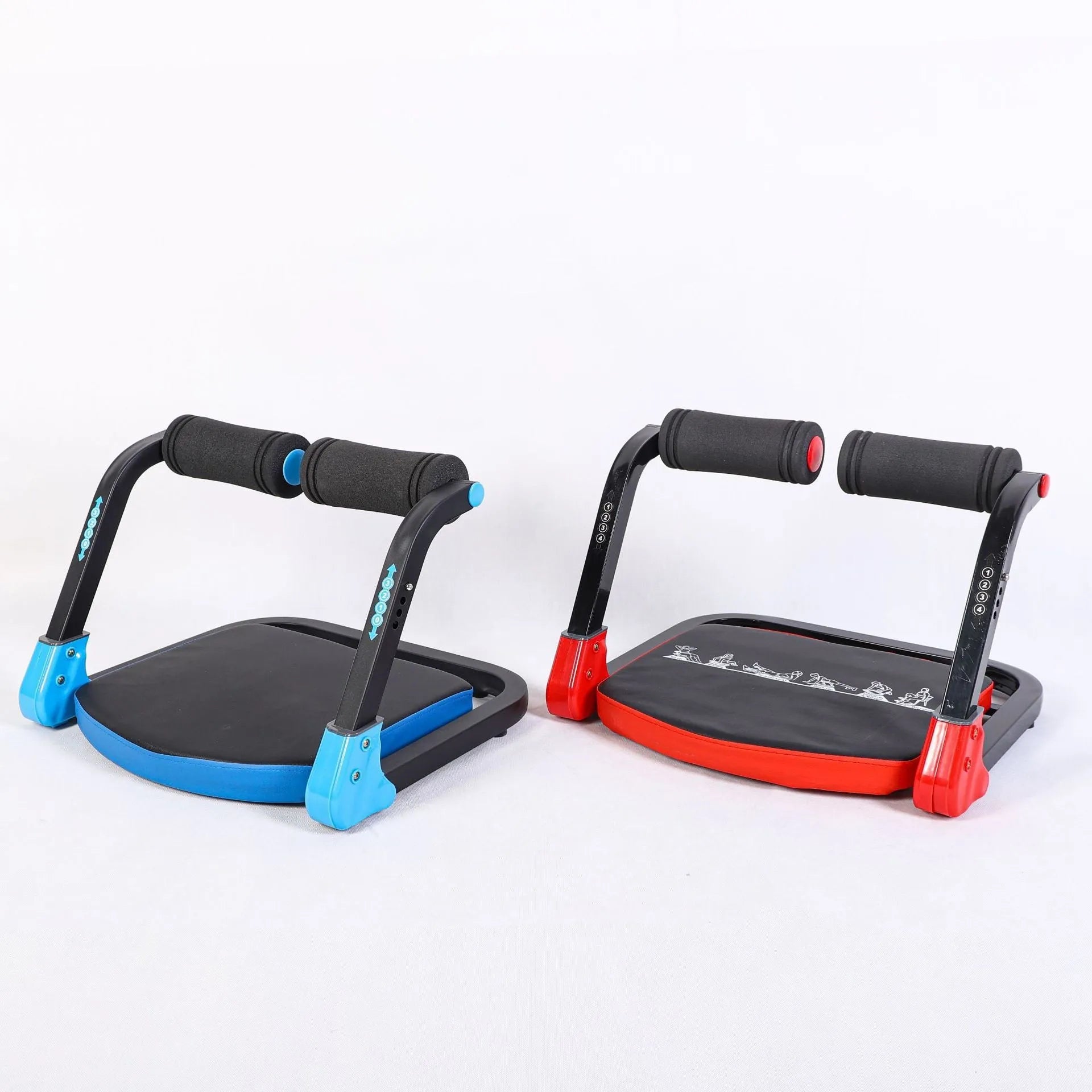 Mini adjustable abdominal fitness device in sky blue colour with portable design for home and office workouts