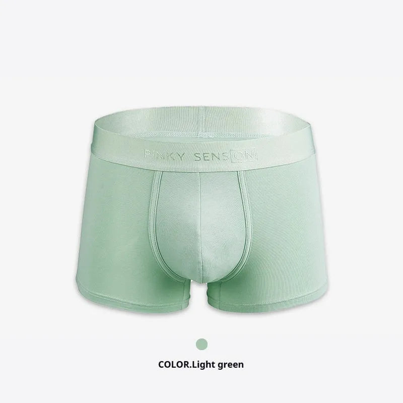 Men's solid colour cotton boxer shorts in black, white, silver grey, or light green